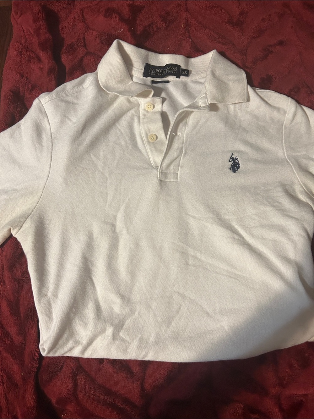 U.S. Polo Assn. White Polo Shirt with Navy Logo